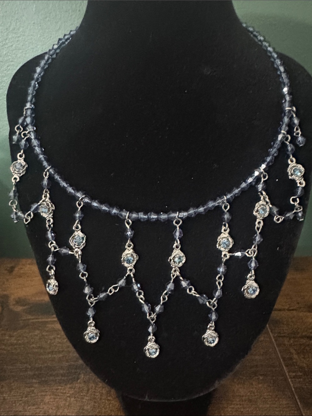 Handmade Victorian Gothic revival draped collar/bib.